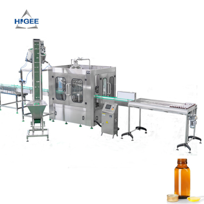중국 자체 접착 라벨링 기계가있는 제약 30ml 60ml 100ml 유리 병 시럽 액체 충전 캡핑 기계 협력 업체